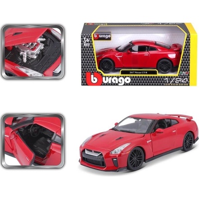 Bburago Nissan GTR 2017 červená 1:24