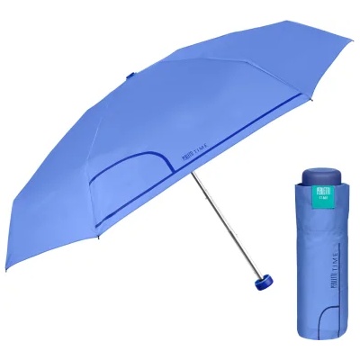 Дамски неавтоматичен мини чадър Perletti Time 26295, Синьо-лилав