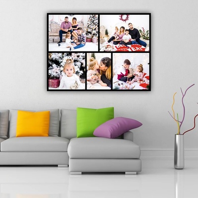 Art Gift Decor Картина на Канава с колаж от 5 снимки