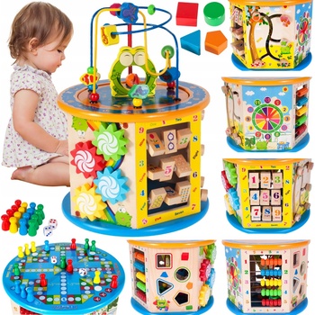 Majlo Toys edukační kostka s labyrintem Activity Cube 8v1