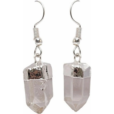 Nefertitis Náušnice postříbřené s křišťálem ROCK CRYSTAL NF64736 - cca 4 cm
