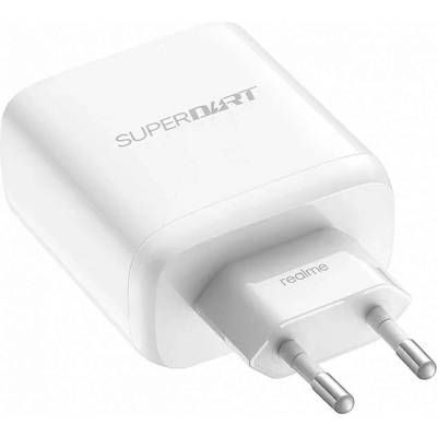 realme USB 65W Charger - захранване за ел. мрежа с USB-A порт и технология за бързо зареждане (бял) (bulk)