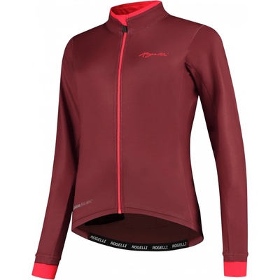 Rogelli ESSENTIAL s dlhým rukávom vínovo-korálový dámsky