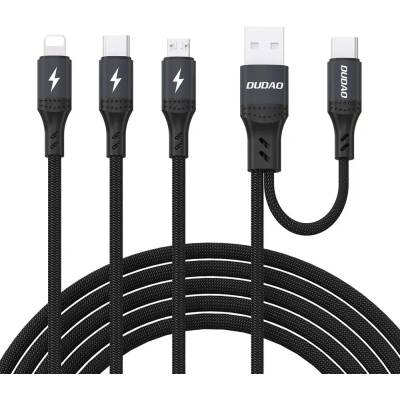 Dudao Кабел Dudao L3W USB-A/USB-C към Lightning/USB-C/MicroUSB 66W - черен (L3W black)
