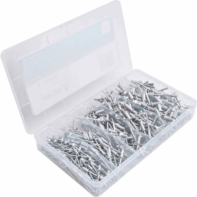 Trhací nýty hliník-ocel, 3.2 x 6.4 mm - 4.8 x 17.7 mm, plochá hlava, sada 400 ks - ASTA – Hledejceny.cz