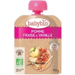 Babybio БИО Плодов мус Ябълка, Ягода и Ванилия 90г