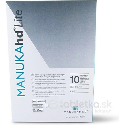 MANUKAhd Lite obväz impregnovaný medom, 10 x 12,5 cm, 10 ks