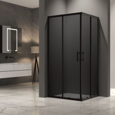 Inter Ceramic Душ кабина за баня Nano черна, регулируема