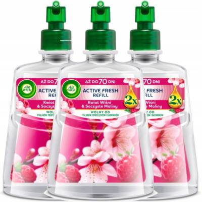 Air Wick Active Fresh náplň Kvet Čerešne & Šťavnaté Maliny 3 x 228 ml