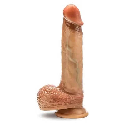 Blush Renaissance Raphael 9.5 Inch Sliding Foreskin Dildo with Squeezable Balls Tan