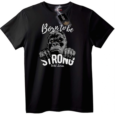 NOONEBRAND Тениска Горила силен - 2XL, White
