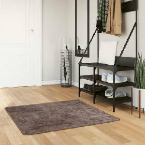 vidaXL Каса за килим MARSA Сиво 100 x 100 cm Полиестер и PVC (42023197)