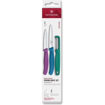Image 1 of Victorinox - комплект кухненски ножове със белачка SWISS CLASSIC, 3 бр. , в пъстри цветове (GG748)