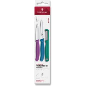 Victorinox - комплект кухненски ножове със белачка SWISS CLASSIC, 3 бр. , в пъстри цветове (GG748)