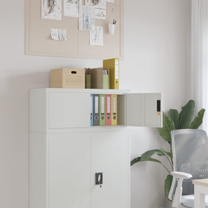 vidaXL Шкаф за папки светлосив 90x40x40 см стомана (339717)