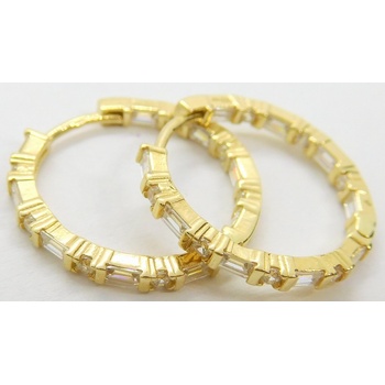 Klenoty Budín dámské zlaté kruhové náušnice se zirkony kruhy ZE0117XH82-6900