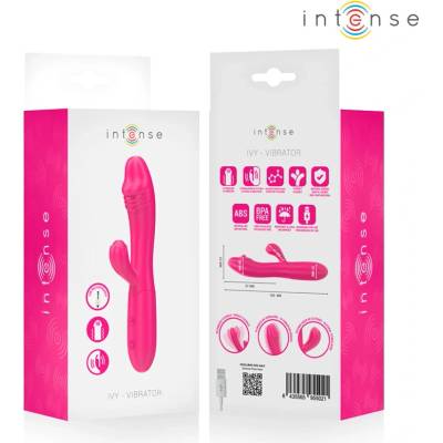 Intense ivy flexible vibrator 10 vibrations with stimulating tongue pink