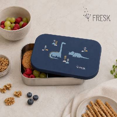Fresk : Кутия за храна със силиконов капак - Dino (FR-FD600-10)