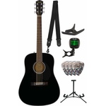 Fender CD-60S Dreadnought WN Deluxe Standard SET Black Акустична китара