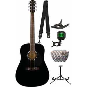 Fender CD-60S Dreadnought WN Deluxe Standard SET Black Акустична китара