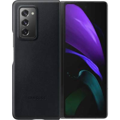 Samsung Leather Cover EF-VF916LBEGWW - оригинален кожен кейс (естествена кожа) за Samsung Galaxy Z Fold 3 (черен)