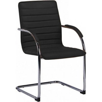 RFG Посетителски стол RFG Sky M, до 120кг, еко кожа, метална база, черен, 4 броя в комплект (B-46/BLACK)