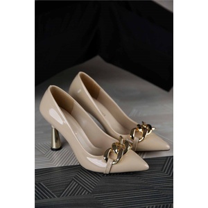 Moda Trend Дамски обувки с ток - Бежови 299369 (299369_Бежов)