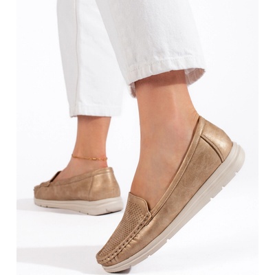 Shelovet Women's Gold Loafers hnědá 3