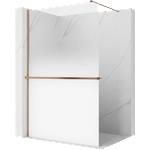 Mexen Kioto+ душ-преграда с рафт Walk-in 130 x 200 см, омбре бяло 8 мм, четкан мед (800-130-121-65-86)