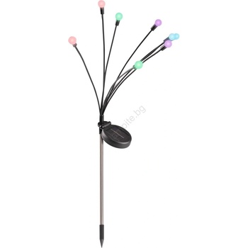 Polux LED RGB соларна лампа FIORINI 8xLED/1, 2V 600 mAh IP44 черна (SA1938)
