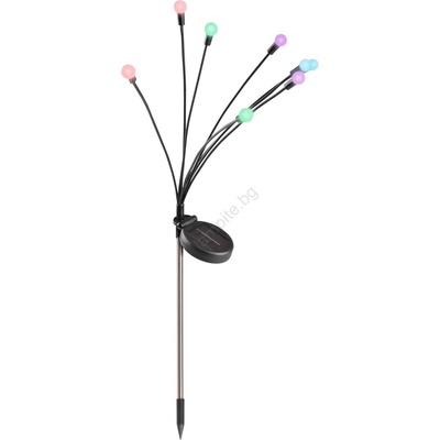 Polux LED RGB соларна лампа FIORINI 8xLED/1, 2V 600 mAh IP44 черна (SA1938)