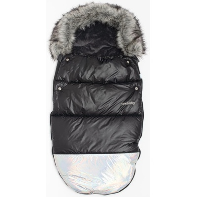 New Baby Luxusní s kožíškem Shine černo stříbrný