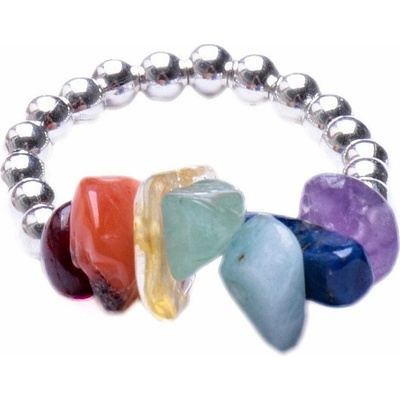 Nefertitis Čakrový prsten elastický s polodrahokamy NF16003