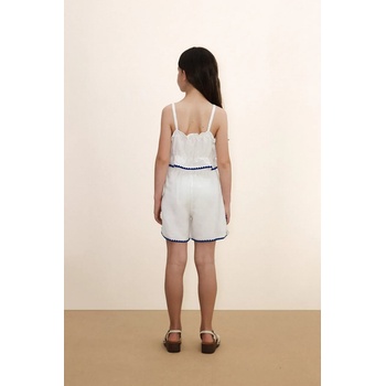 Tinycottons Детски къс панталон с лен Tinycottons SWANS LINEN SHORTS (SS26.231)