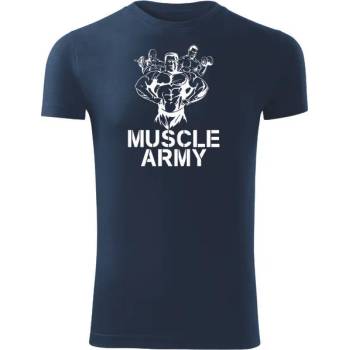 DRAGOWA Фитнес тениска с къс ръкав Muscle Army Team, син, 180 г/м2 (4200)