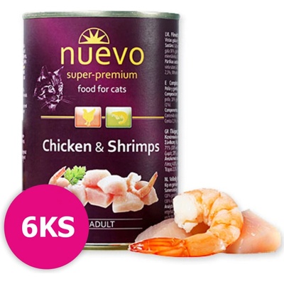 NUEVO CAT Adult Kuracie s krevetami 6 x 400 g