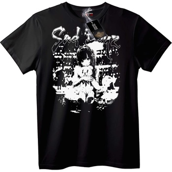 NOONEBRAND Тениска Тъжни Момчета Аниме Момиче - 2XL, Black