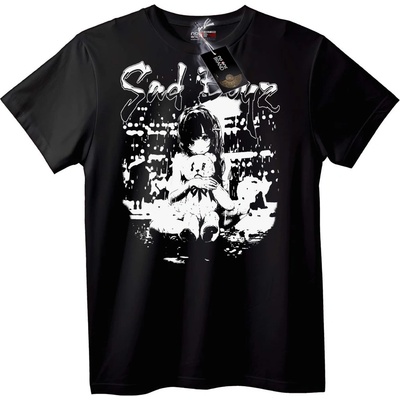 NOONEBRAND Тениска Тъжни Момчета Аниме Момиче - 2XL, Black