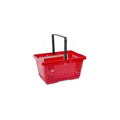 Košík nákupný, s jednou rúčkou červený plast