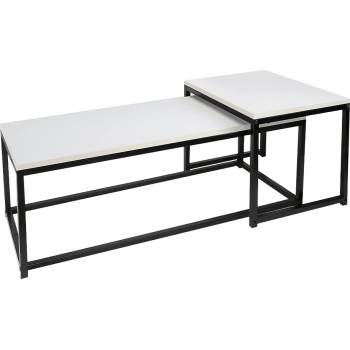 Комплект две холни маси Kastler typ 2 бяло и черно