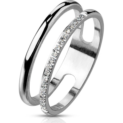 Mabell Dámský prsten z chirurgické oceli LIVIA CZ221R-M7176S 6C45