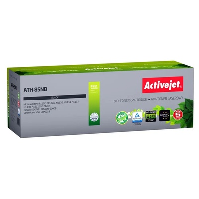 Compatible BIO Activejet ATH-85NB тонер за принтери HP, Canon, Резервен HP 85A CE285A, Canon CRG-725, Върховен, 2000 страници, черен. ЕКО тонер (ATH-85NB BIO)