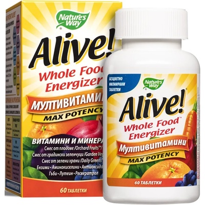 Nature's Way Alive Whole Food Energizer, 60 таблетки, Nature's Way (14926)