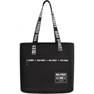 Bag street dámská městská taška sportovní velká taška prostorná shopper taška s popruhy s potiskem černá