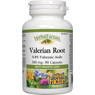 Natural Factors Herbal Factors Valerian Root, 300 mg, 90 капсули, Natural Factors