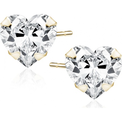 Olivie Stříbrné náušnice 6 mm SRDCE GOLD 9518