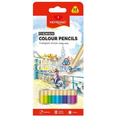 Keyroad trojhranné farbičky mix farieb 12 ks KR973348