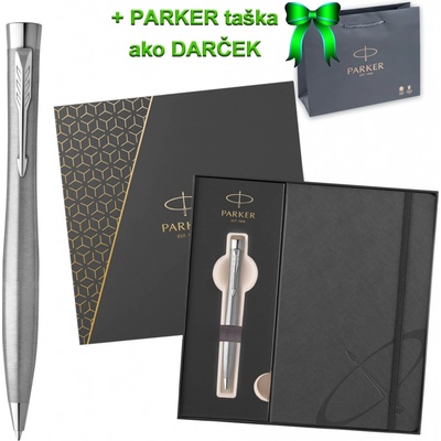 Parker 1502/4293642 Urban Metro Metallic CT guľôčkové pero darčeková súprava so zápisníkom