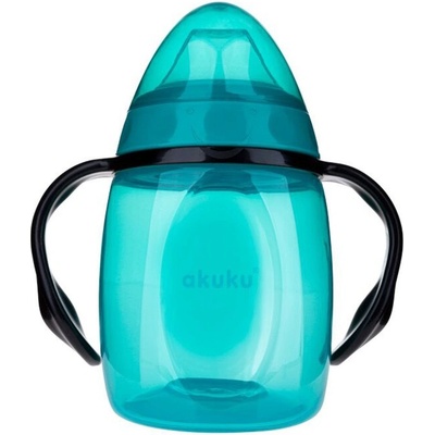 Akuku hrnček naklonený so silikónovým náustkom 280ml modrý