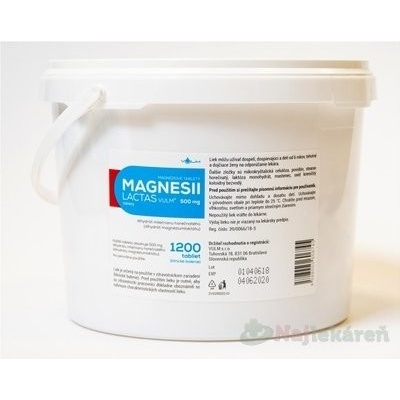 Magnesii lactas Vulm 500 mg tbl.1200x500 mg